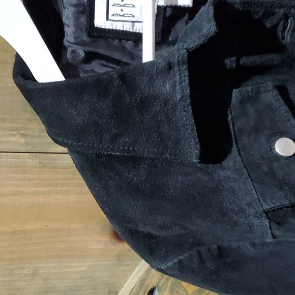 BB DAKOTA PRETA A PORTER BLACK SUEDE LEATHER JACKET SIZE JUNIORS XL LINED - Picture 2 of 11